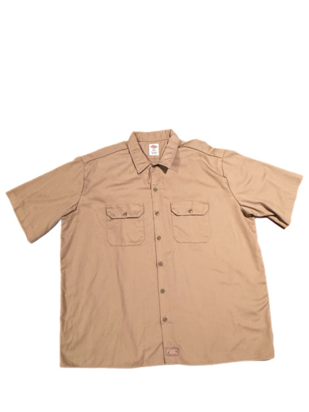 Dickies Tan Short-Sleeve Button-Down Work Shirt